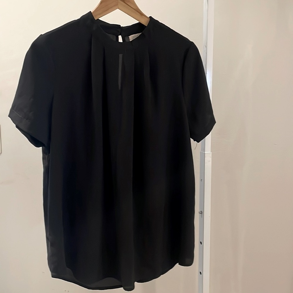 Sienna Sky Mock Neck Pleated Blouse
